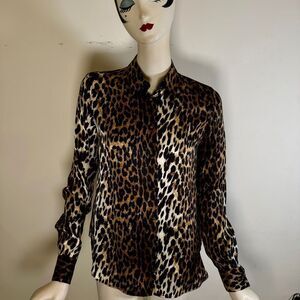 Vintage Emanuel Ungaro Leopard Silk Blouse